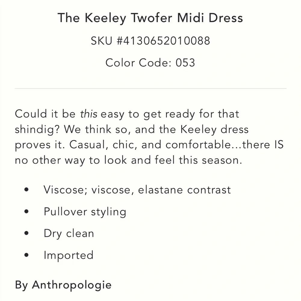 NWT Anthropologie twofer slip midi dress - Picture 6 of 6